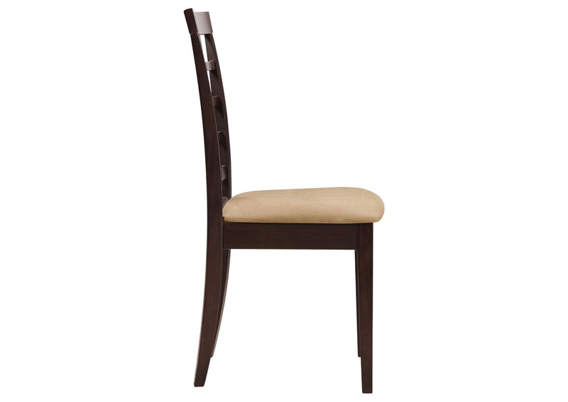 190822 Kelso Lattice Back Dining Side Chair Cappuccino (Set of 2)