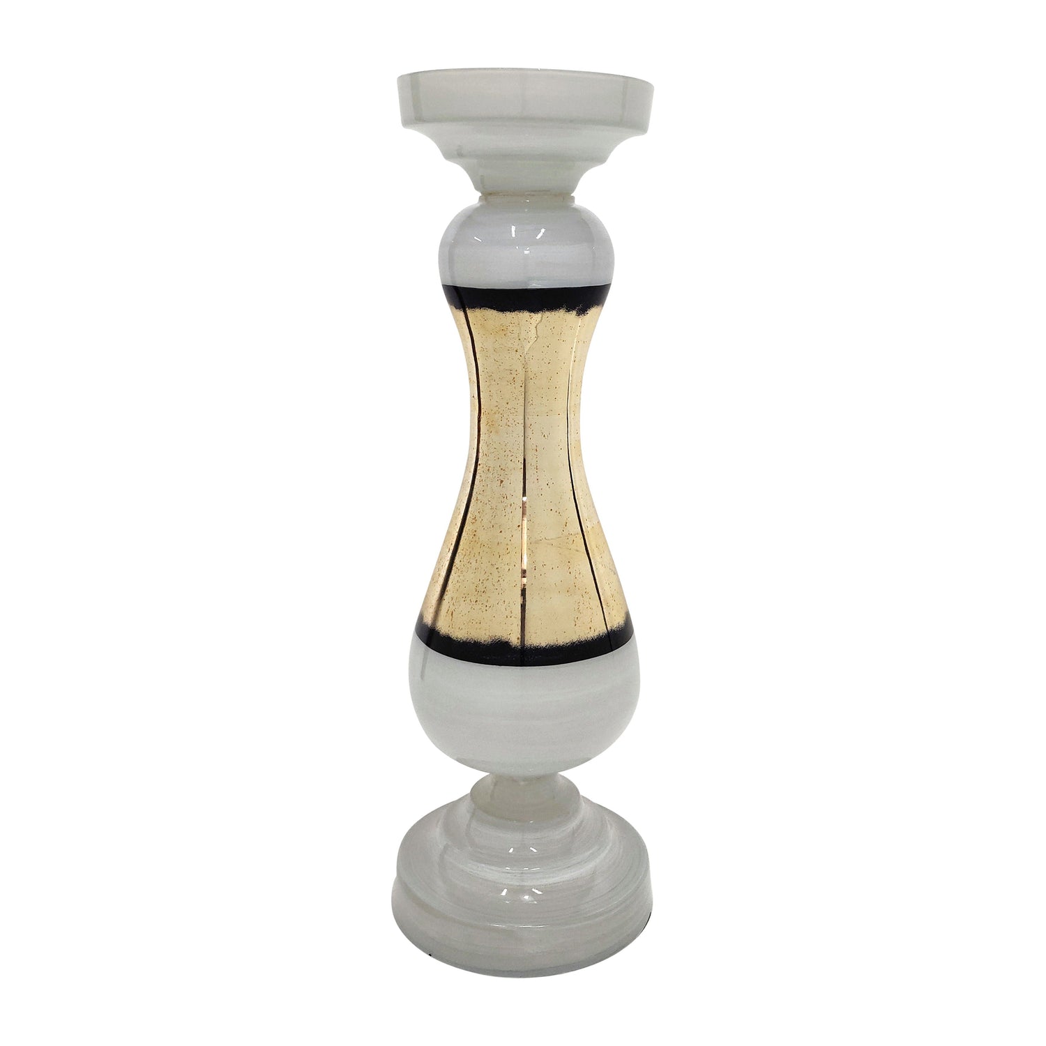 Glass 26" Candle Holder - White