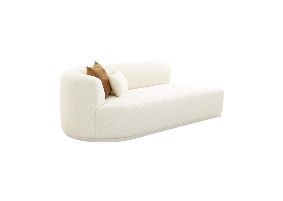 TOV-L68668 Fickle Cream Boucle Modular Left Facing Loveseat