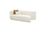TOV-L68668 Fickle Cream Boucle Modular Left Facing Loveseat