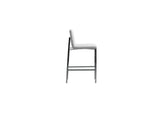 1AA468M Amalfi Metal Back Bar Stool In White Leather (Set of 2)