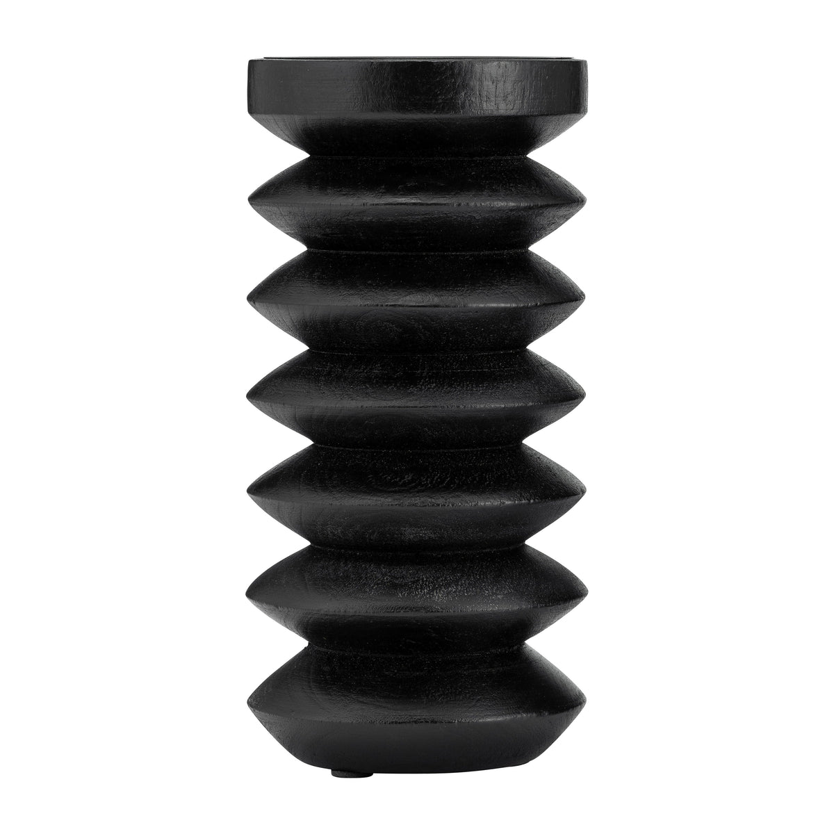 Wood 8" Accordion Candle Holder - Black