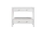 TOV-B54190 Brandyss White Burl Nightstand