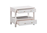 TOV-B54190 Brandyss White Burl Nightstand