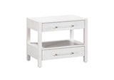 TOV-B54190 Brandyss White Burl Nightstand