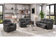 U8517-GREY-RS_CRLS_GR-N U8517 GREY RECLINING SOFA - CONSOLE RECLINING LOVESEAT - GLIDER RECLINER