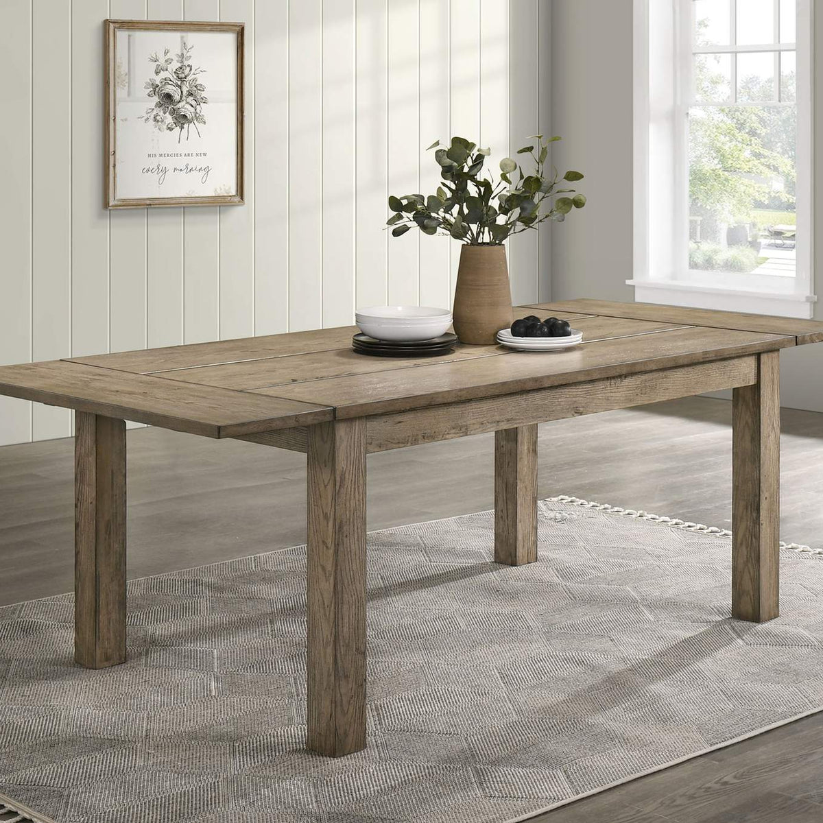 192921 Cardova 87-inch Solid Wood Extension Dining Table Vineyard Oak