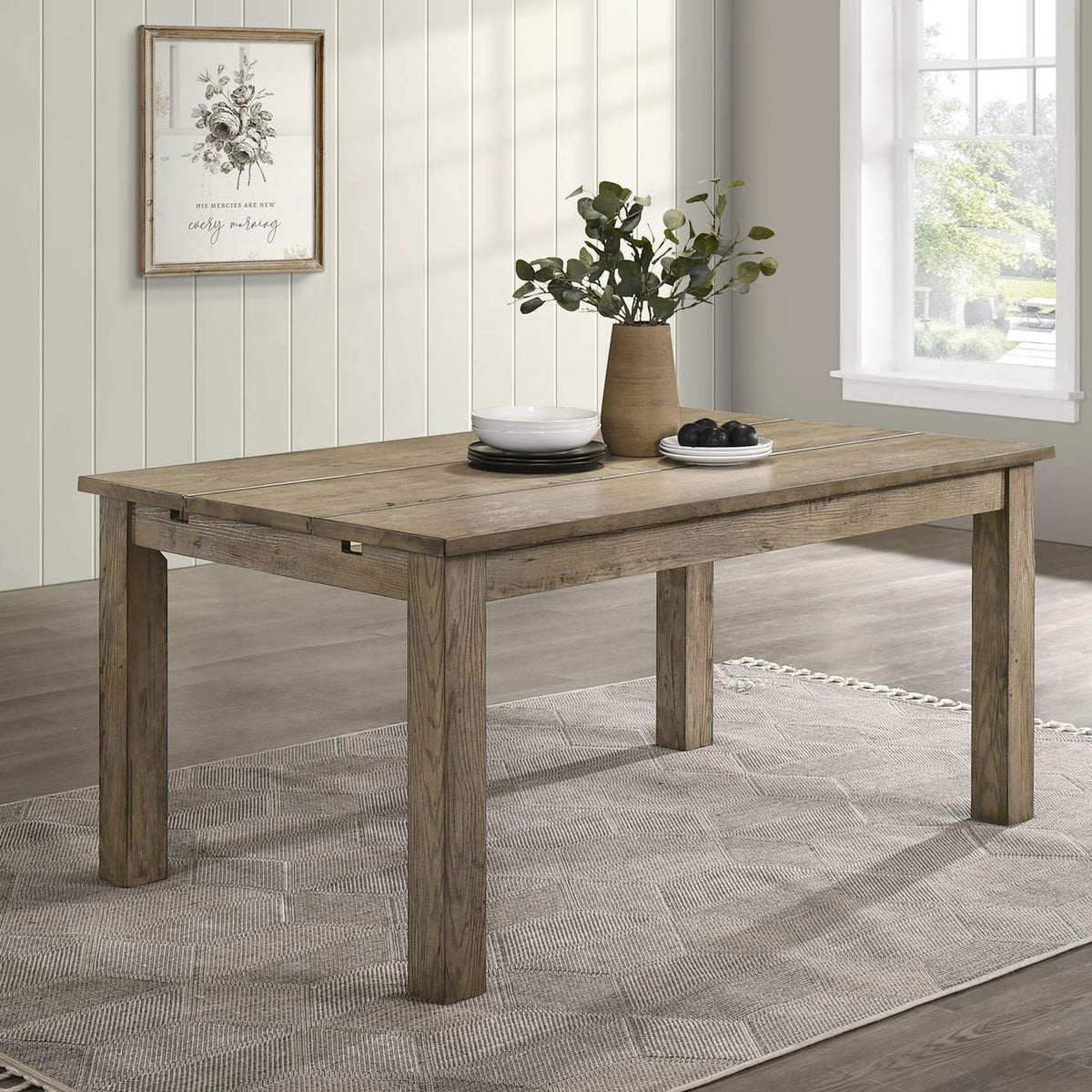 192921 Cardova 87-inch Solid Wood Extension Dining Table Vineyard Oak