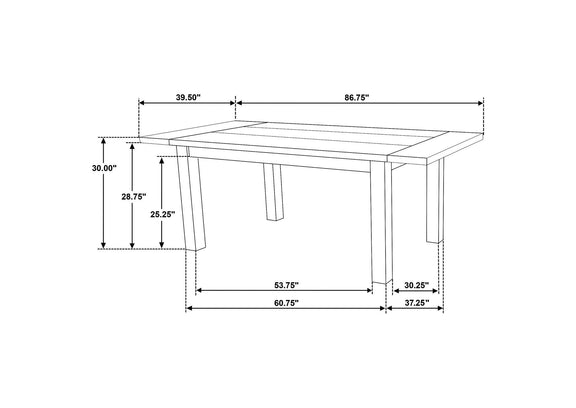 192921 Cardova 87-inch Solid Wood Extension Dining Table Vineyard Oak