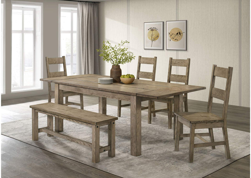192921 Cardova 87-inch Solid Wood Extension Dining Table Vineyard Oak