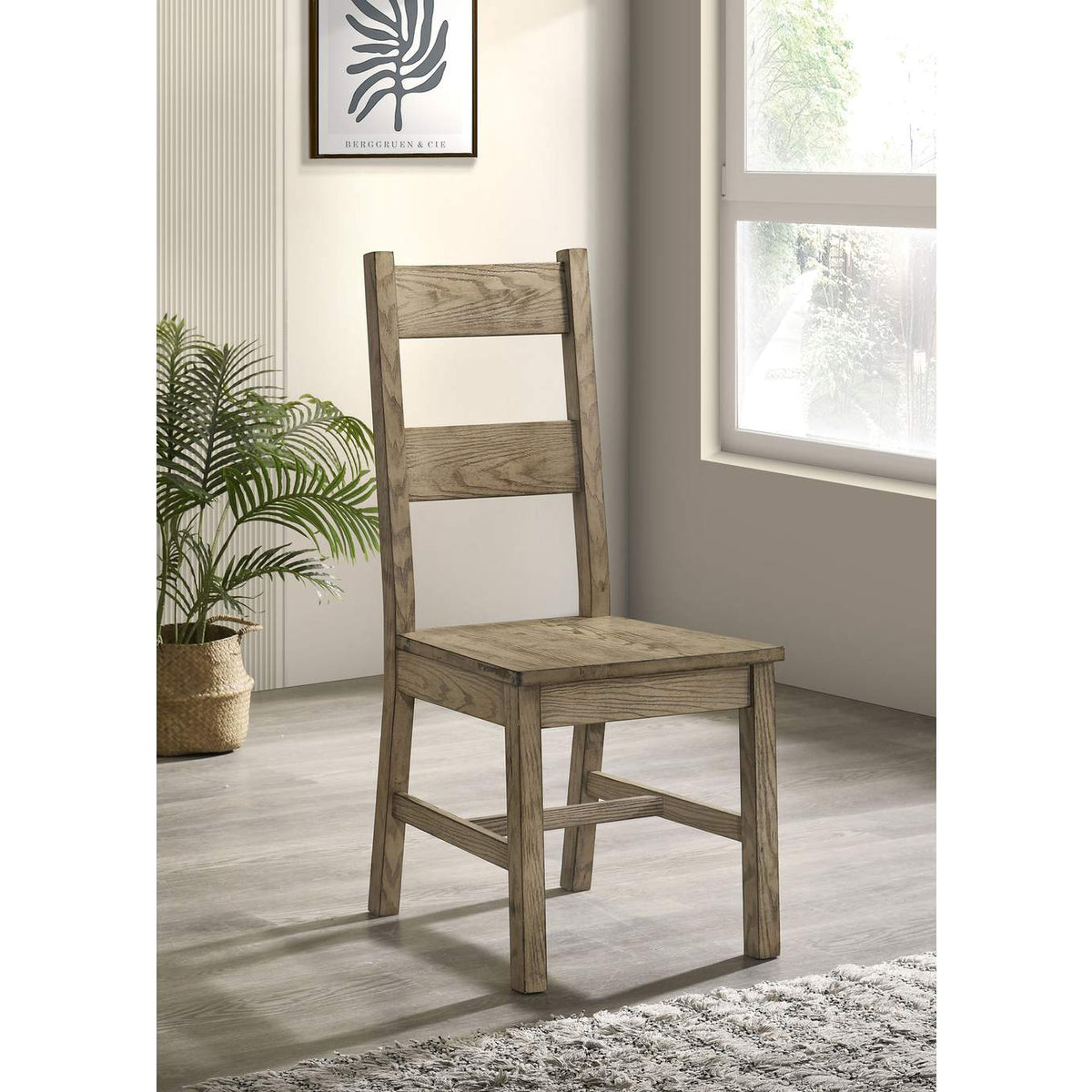 192922 Cardova Solid Wood Dining Side Chair Vineyard Oak (Set of 2)