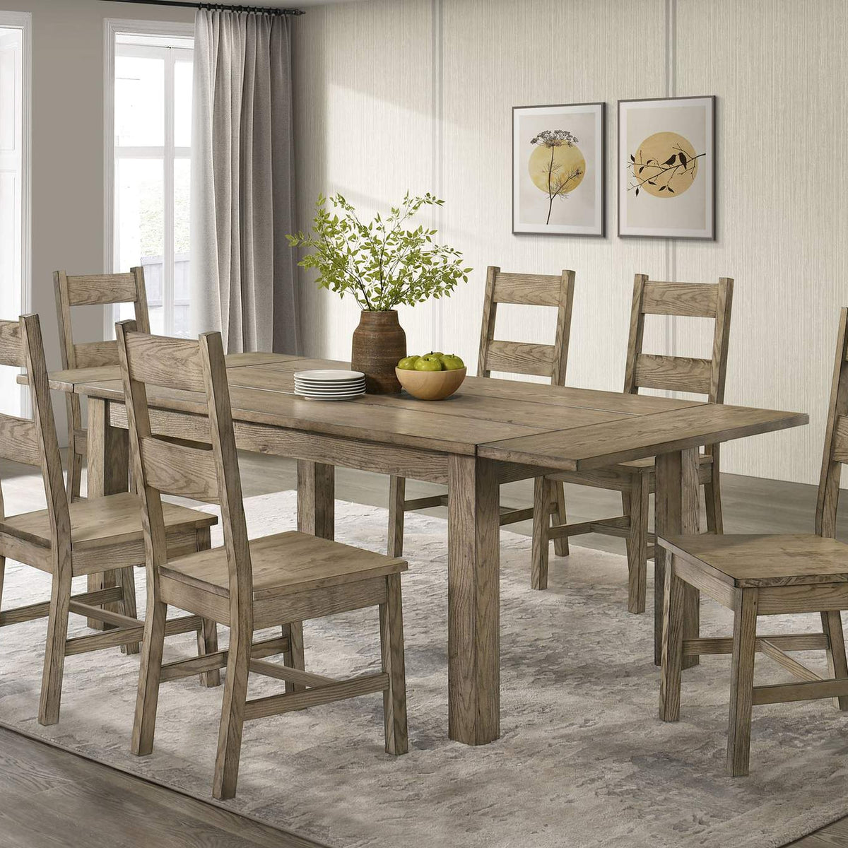 192922 Cardova Solid Wood Dining Side Chair Vineyard Oak (Set of 2)