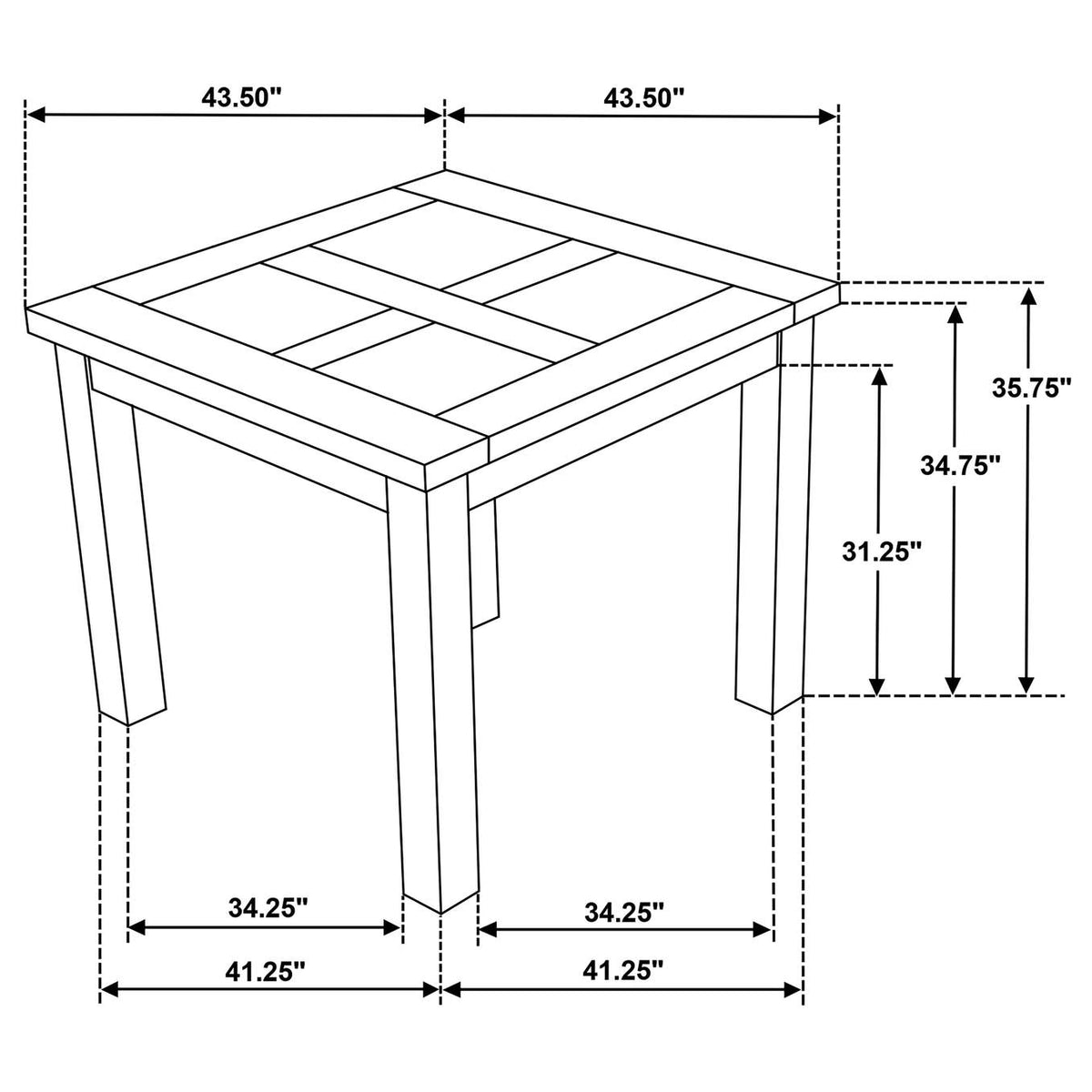 192928 Cardova Square Counter Height Dining Table Vineyard Oak