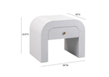 TOV-B44074 Hump White Nightstand