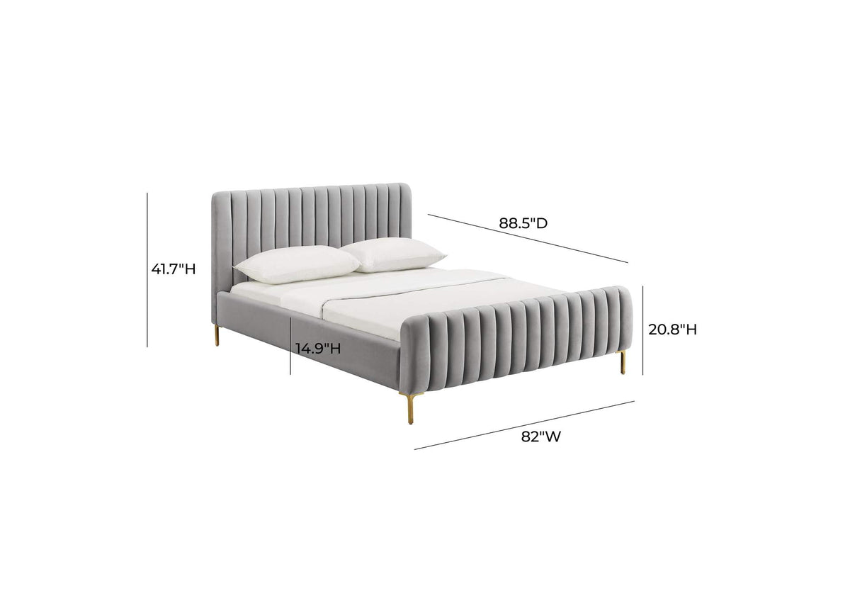 TOV-B6374 Angela Grey King Bed