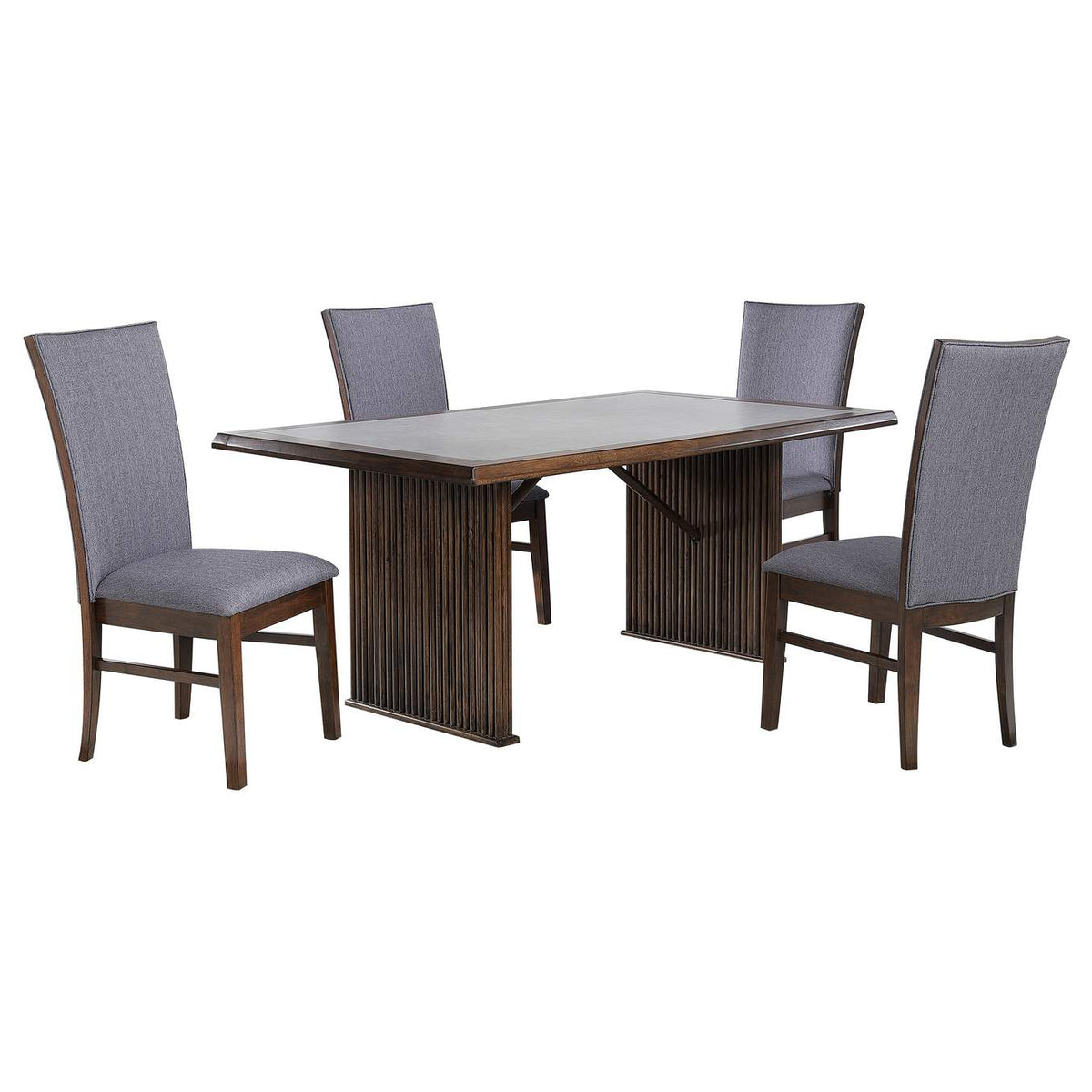 193591-S5 Sherwood 5-piece Rectangular Dining Table Set Brown