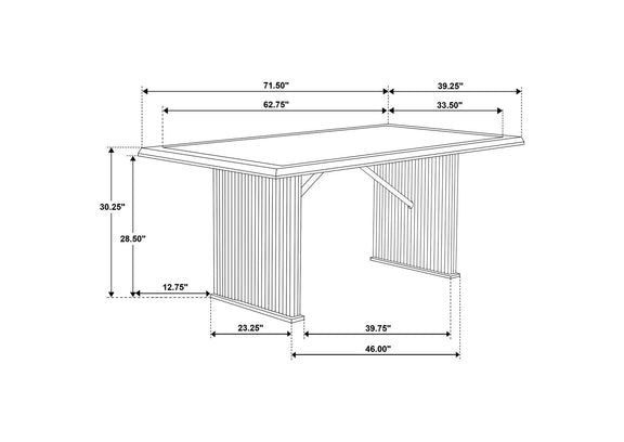 193591 Sherwood 72-inch Rectangular Dining Table Brown