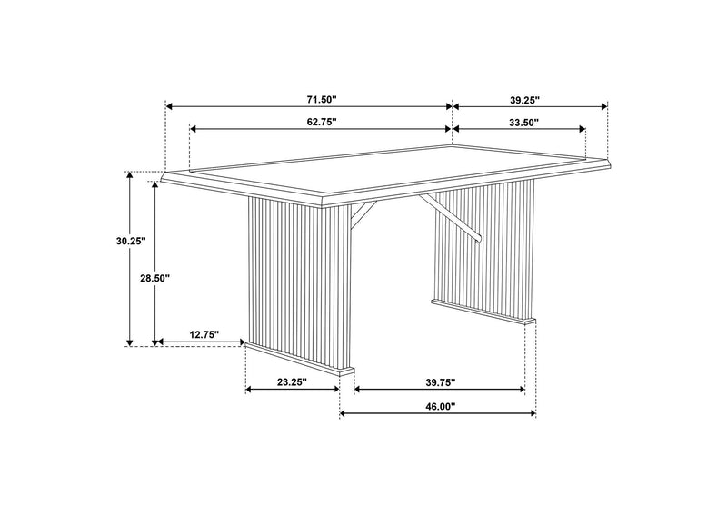 193591 Sherwood 72-inch Rectangular Dining Table Brown