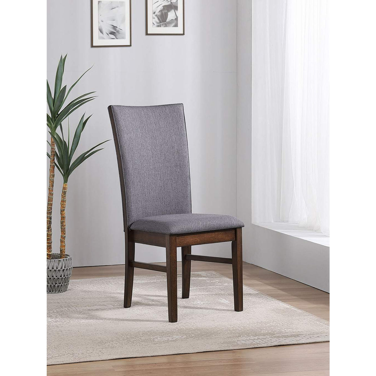 193592 Sherwood Upholstered Dining Side Chair Grey (Set of 2)