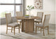 193610-S5 Adina 5-piece Round Dining Table Set Distressed Light Brown