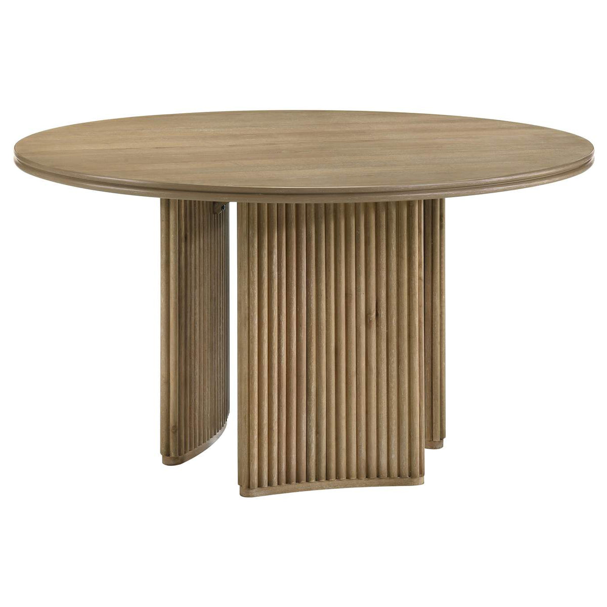 193610-S5 Adina 5-piece Round Dining Table Set Distressed Light Brown