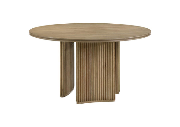 193610-S5 Adina 5-piece Round Dining Table Set Distressed Light Brown