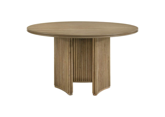 193610-S5 Adina 5-piece Round Dining Table Set Distressed Light Brown
