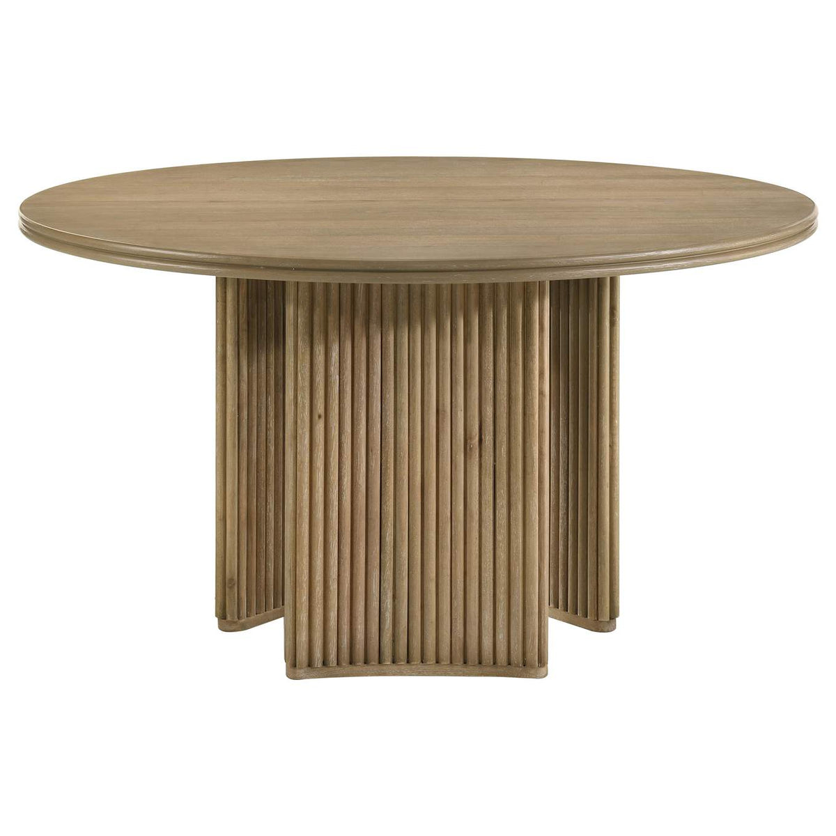 193610-S5 Adina 5-piece Round Dining Table Set Distressed Light Brown