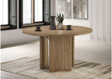 193610 Adina 53-inch Round Wood Dining Table Distressed Light Brown