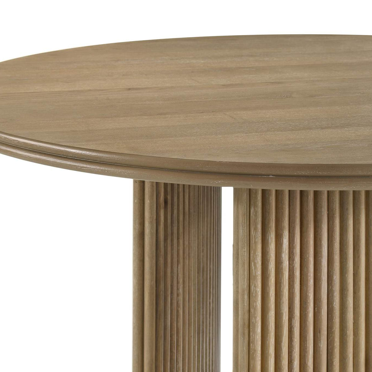193610 Adina 53-inch Round Wood Dining Table Distressed Light Brown