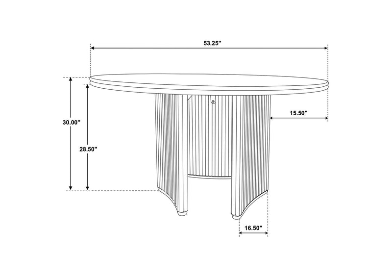 193610 Adina 53-inch Round Wood Dining Table Distressed Light Brown