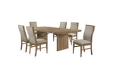 193611-S7 Adina 7-piece Extension Dining Set Distressed Light Brown