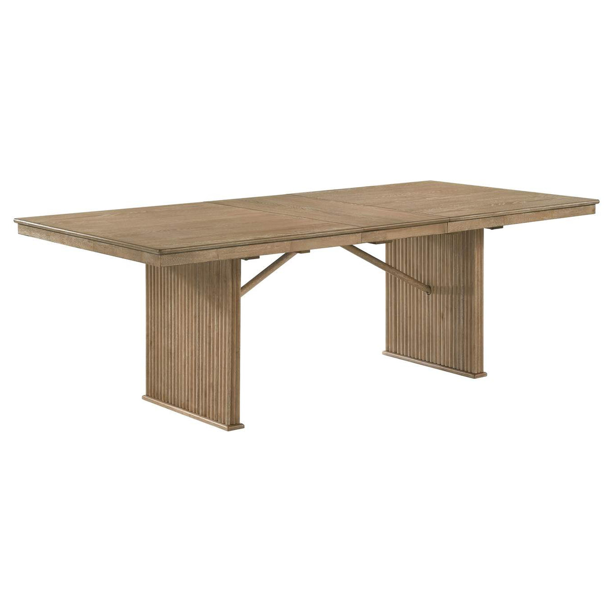 193611-S8 Adina 8-piece Extension Dining Set Distressed Light Brown
