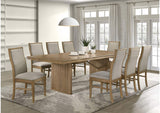 193611-S9 Adina 9-piece Extension Dining Set Distressed Light Brown