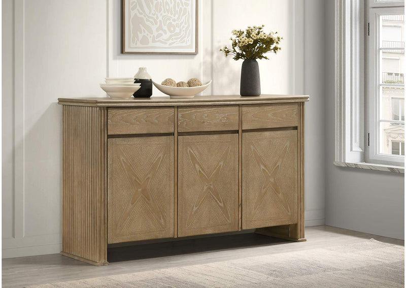 193615 Adina 3-door 59-inch Sideboard Server Distressed Light Brown