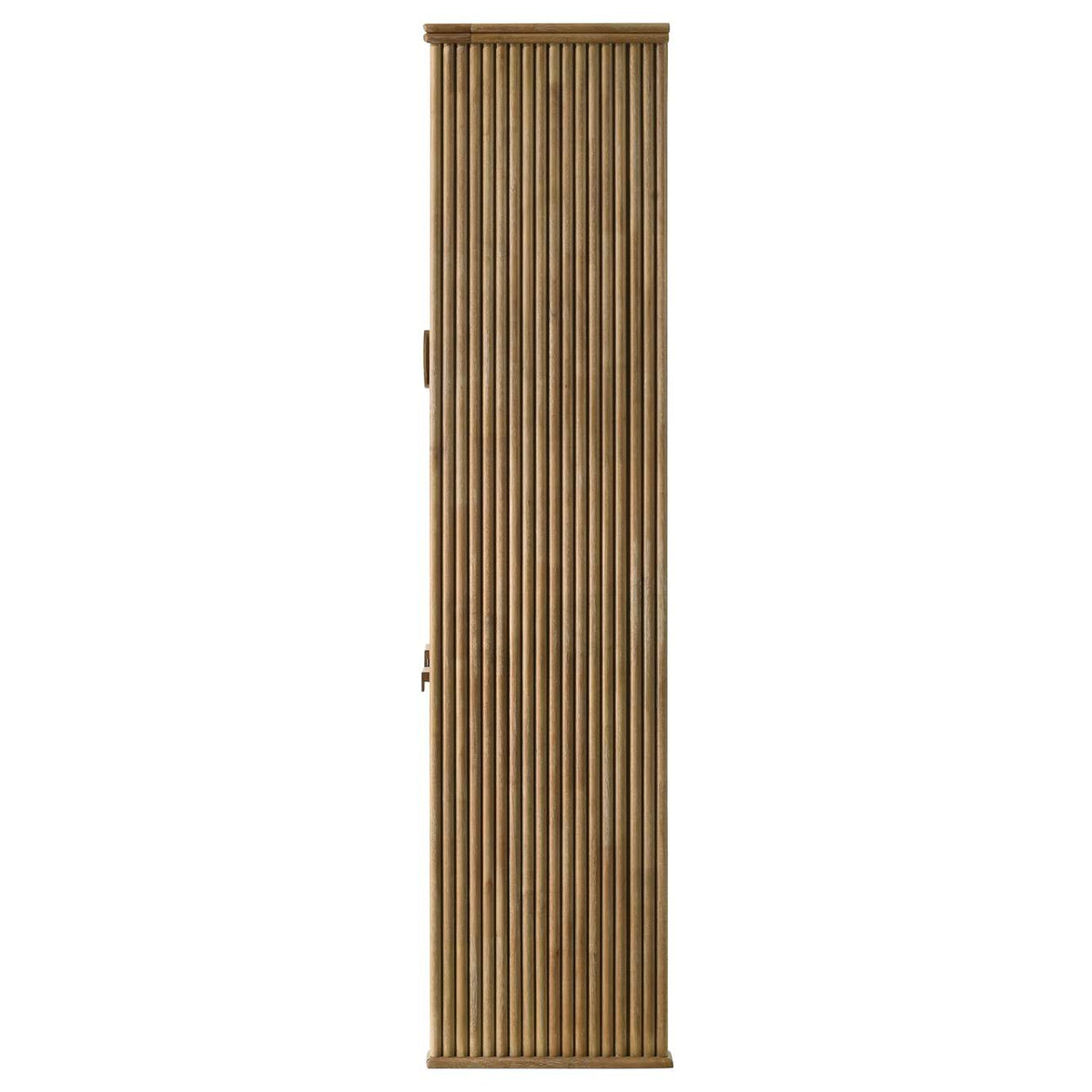 193616 Adina 77-inch Tall Display Cabinet Distressed Light Brown