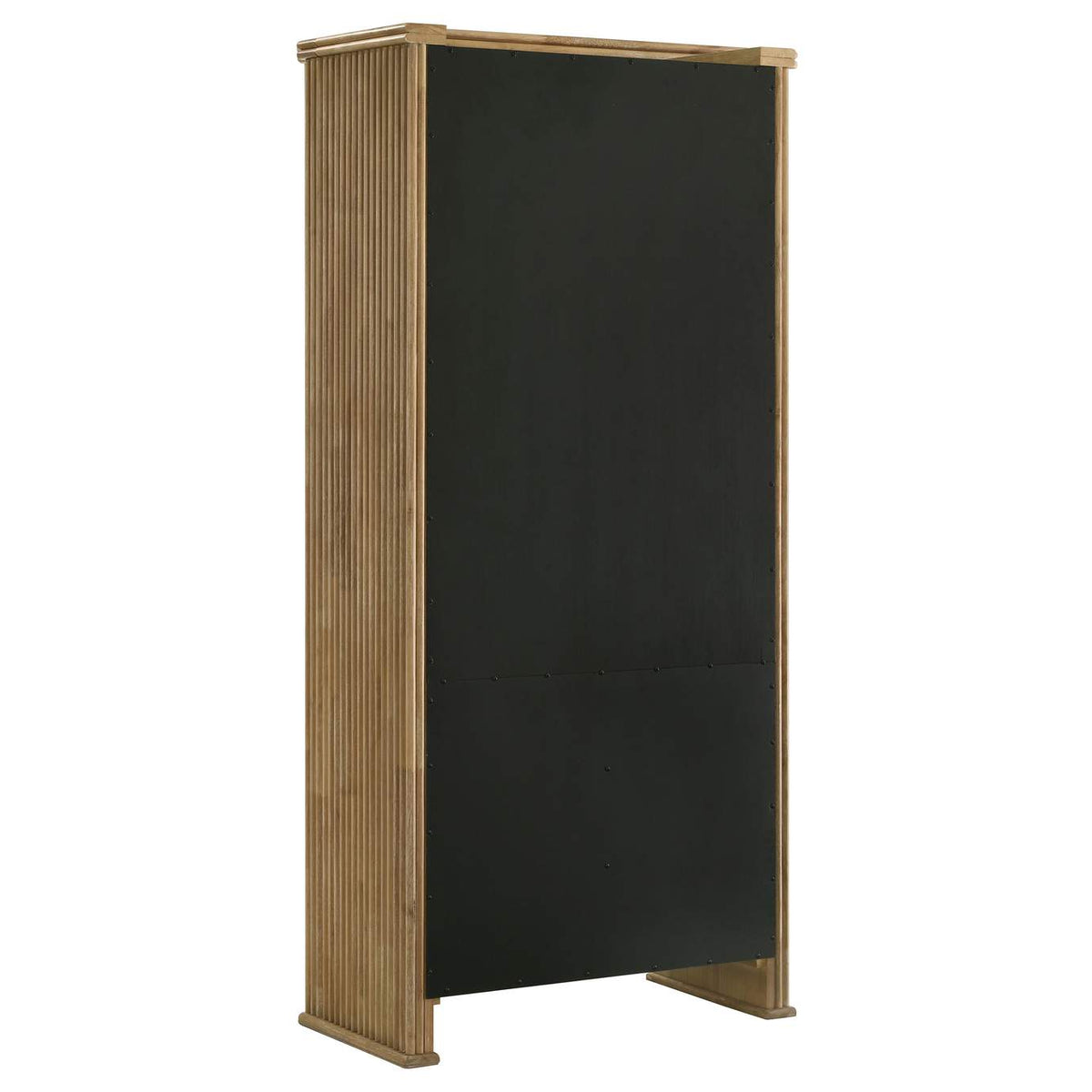 193616 Adina 77-inch Tall Display Cabinet Distressed Light Brown