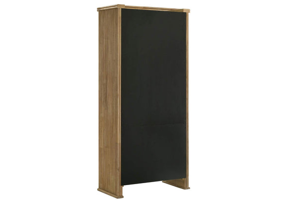 193616 Adina 77-inch Tall Display Cabinet Distressed Light Brown