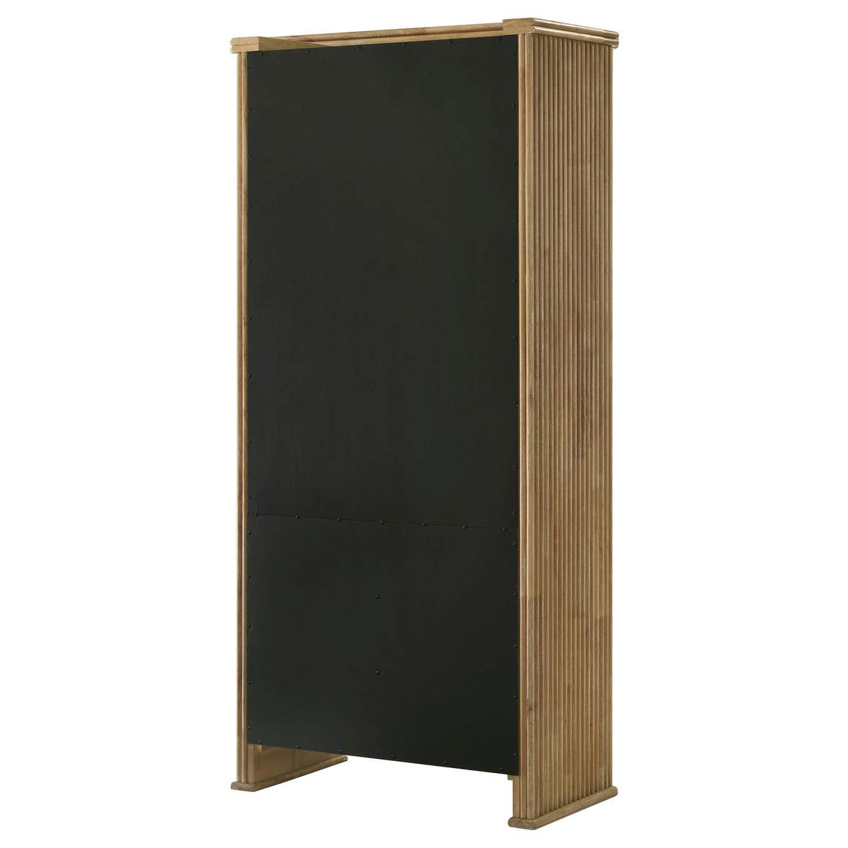 193616 Adina 77-inch Tall Display Cabinet Distressed Light Brown