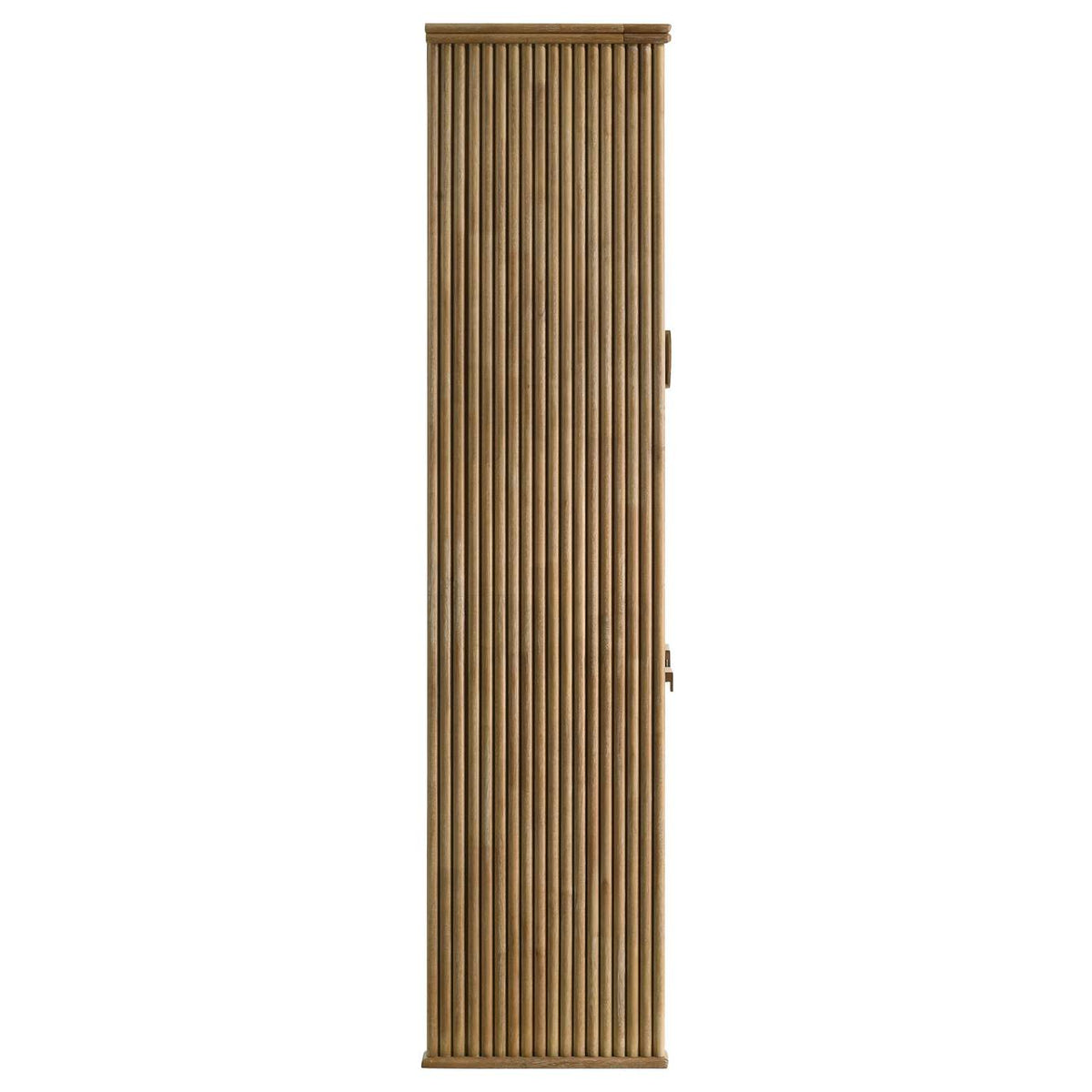 193616 Adina 77-inch Tall Display Cabinet Distressed Light Brown