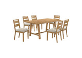 193651-S7 Duncan 7-piece Rectangular Wood Dining Table Set Washed Oak