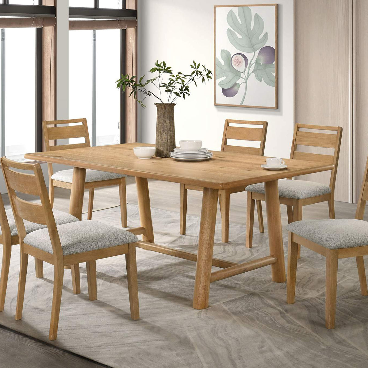 193651 Duncan 71-inch Rectangular Wood Dining Room Table Washed Oak
