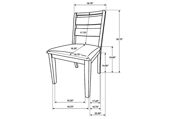 193652 Duncan Ladder Back Dining Side Chair Washed Oak (Set of 2)