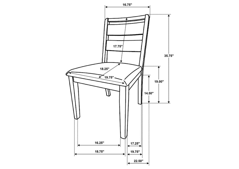 193652 Duncan Ladder Back Dining Side Chair Washed Oak (Set of 2)