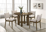193660-S5 Ottowa 5-piece Round Wood Dining Room Table Set Brown