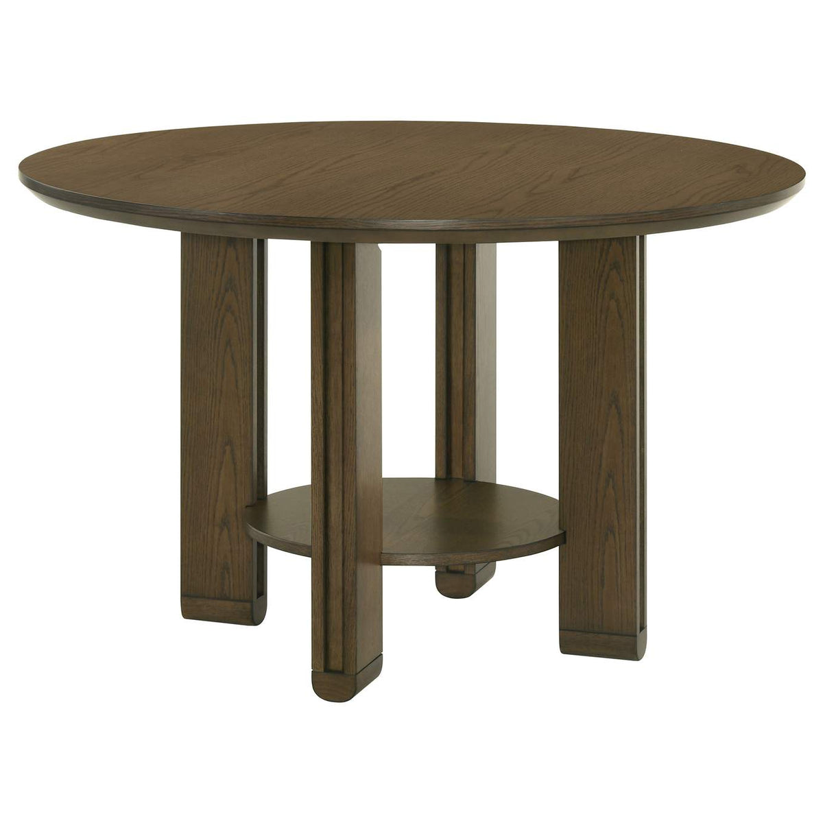 193660-S5 Ottowa 5-piece Round Wood Dining Room Table Set Brown