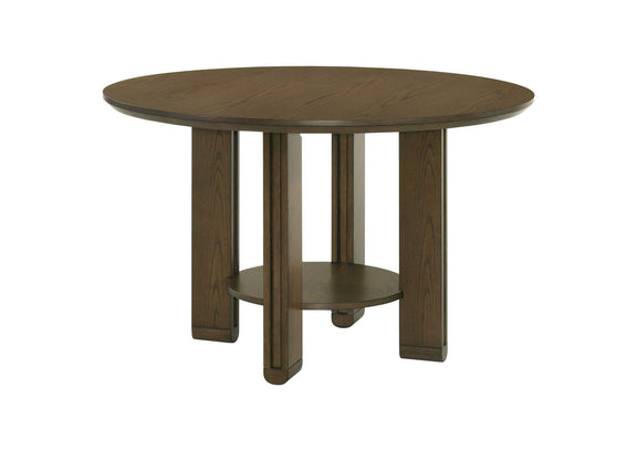 193660-S5 Ottowa 5-piece Round Wood Dining Room Table Set Brown