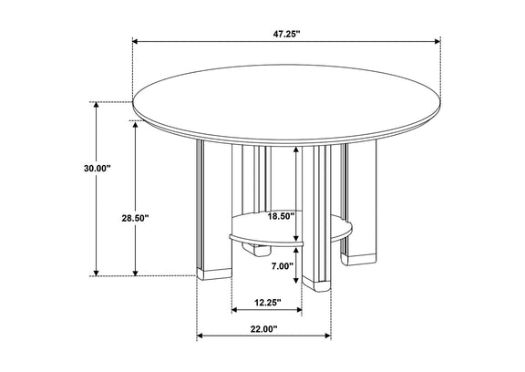 193660-S5 Ottowa 5-piece Round Wood Dining Room Table Set Brown