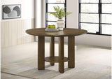 193660 Ottowa 47-inch Round Wood Dining Table with Shelf Brown