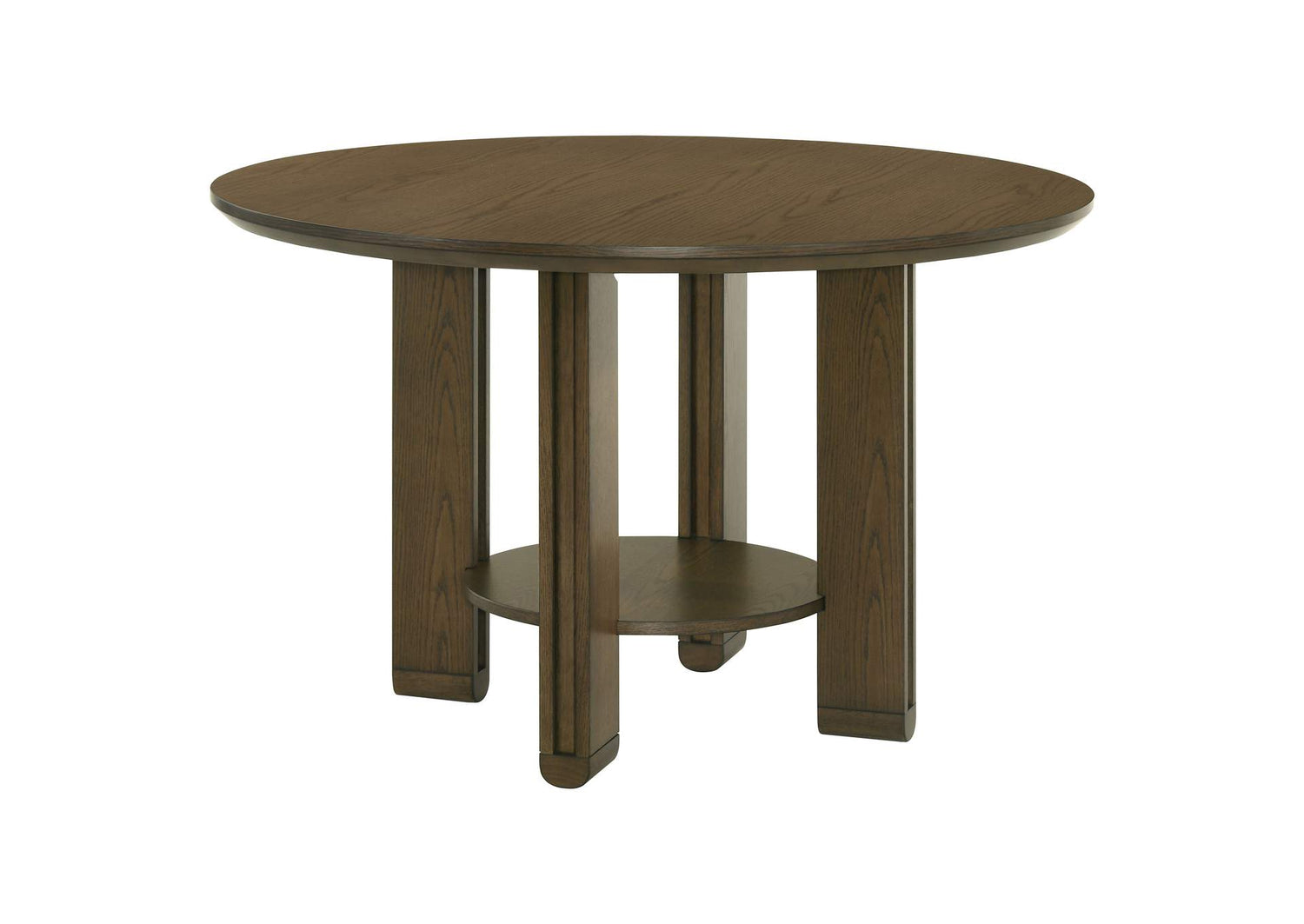 193660 Ottowa 47-inch Round Wood Dining Table with Shelf Brown